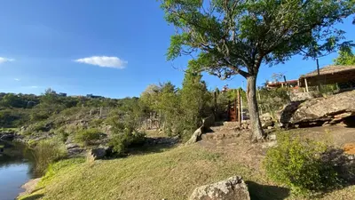 a tree on a hill next to a river at Flor Serrana in Cavalango