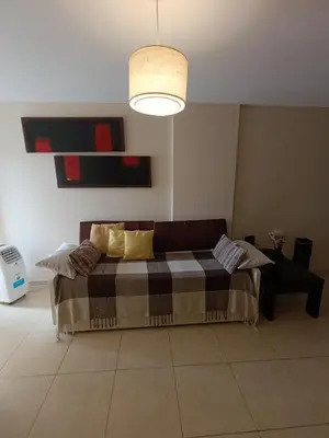 a living room with a couch with pillows on it at Departamento Nuevo centro shopping in Cordoba