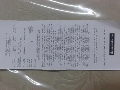 a white menu in a plastic bag at Hotel Hawai in Villa Carlos Paz
