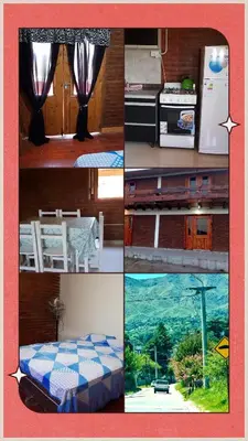 a collage of pictures of a bedroom and a kitchen at La Fortaleza in Villa Parque Siquiman