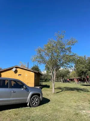 a car parked in a field next to a tree at Camino de Santidad in Piedras Blancas