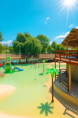 a water park with a playground with slides at Capri Hotel y Cabañas in Villa Carlos Paz