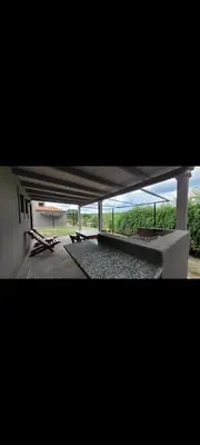a view from under a roof of a building at Esencias Serranas in Cavalango