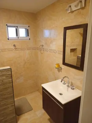 a bathroom with a sink and a mirror at La Puntana 