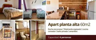 a collage of photos of a kitchen and a room at Complejo Kalinka in Carpintería