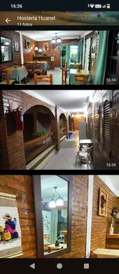 two pictures of a house with a website homepage at Hostería HuAneL in Villa Cura Brochero