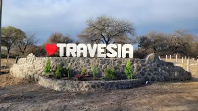 a sign with a red heart on a rock at Cabañas Sacha Huasi in Travesía