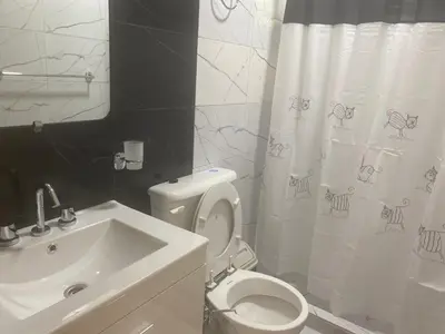 a bathroom with a white toilet and a sink at Depart in Embalse