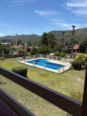 a view of a swimming pool in a yard at Casa de campo Marines in San Antonio de Arredondo