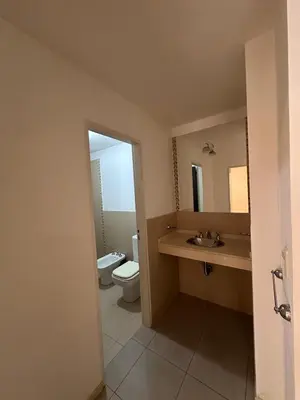 a bathroom with a toilet and a sink and a mirror at Beautiful y sofisticado apartment in Cordoba