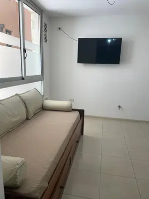 a couch in a room with a tv on the wall at Beautiful y sofisticado apartment in Cordoba