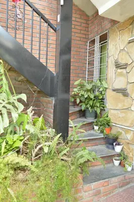a brick house with plants on the stairs at Arturo in Cordoba