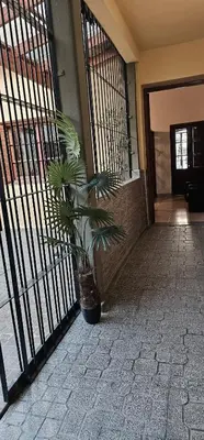 a plant in a pot in front of a gate at Casona Boutique Córdoba-Habitaciones privadas in Cordoba