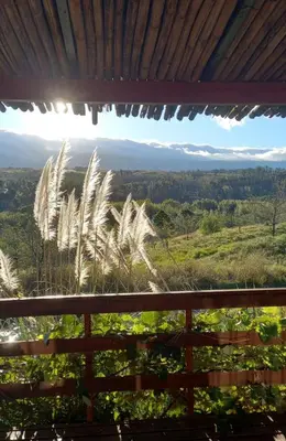 a view from the porch of a winery with a view of a field at Los Fuegos in El Durazno