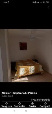 a picture of a bed in a room at El Paraiso in Villa Carlos Paz