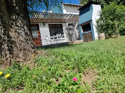 a house with a tree and a chair in the yard at Casitas Santa Elena in Trapiche