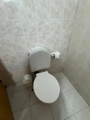 a bathroom with a white toilet in a room at Rincon de los cinco in Villa Cura Brochero