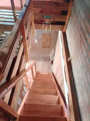 an overhead view of a staircase in a house at Cabañas El Nirvana Villa Quillinzo in Villa Quillinzo
