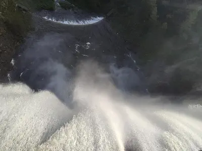 a pile of steam coming out of a body of water at Domo Bike in Villa Ciudad de America