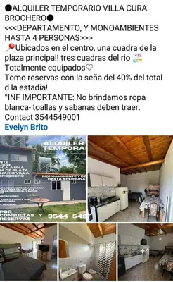 a collage of four pictures of a room with a room at Monoambientes Pitu! in Villa Cura Brochero