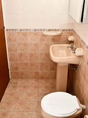 a bathroom with a toilet and a sink at Depto 1 in Villa Carlos Paz