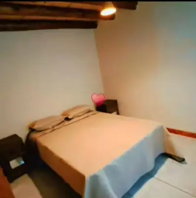 a bedroom with a bed in a room at Cabaña EL AROMO in La Paz