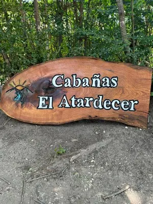 a wooden sign that says calabras el antelope at El Atardecer in Trapiche