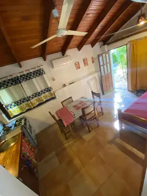 an aerial view of a room with a table and chairs at Abuelo Ramón in Mina Clavero