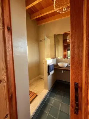 a bathroom with a sink and a toilet in it at Casa Estudio Japandi in San Javier