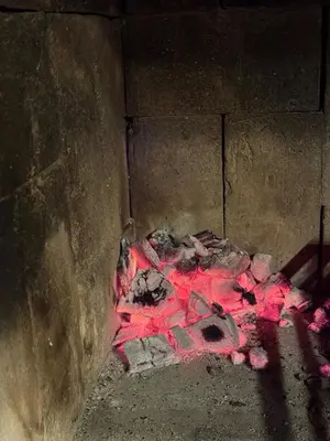 a brick wall with red paint on the ground at Can,19,Anisacate in Villa Anizacate