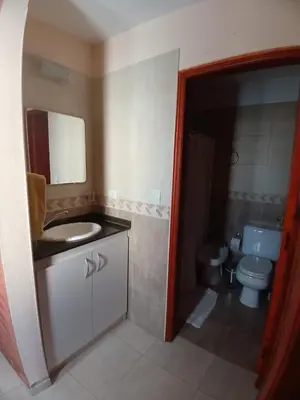 a bathroom with a sink and a toilet at Los tamarindos in Villa Carlos Paz