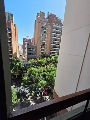 a view from a window of a city with tall buildings at Cómodo departamento en Nueva Córdoba in Cordoba