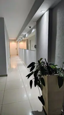 a hallway with a potted plant in a building at Patio Olmos a pasos in Cordoba