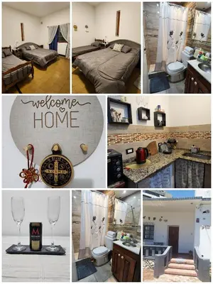 a collage of pictures of a hotel room at DPTO ZONA centro in Villa Carlos Paz