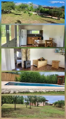 a collage of photos of a kitchen and a house at Aire de montaña in Quebrada de los Pozos