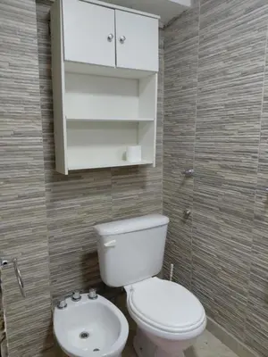 a bathroom with a white toilet and a sink at La tranquera ll in Trapiche
