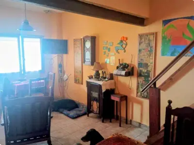 a living room with a dog laying on the floor at La casa de Ale in Cordoba