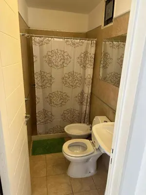 a bathroom with a toilet and a sink at Departamento Duarte Quiros 274 in Cordoba