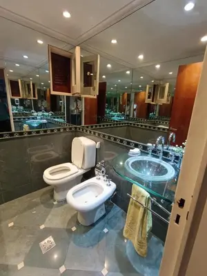 a bathroom with a toilet and a sink at Bienvenidos a casa in Cordoba