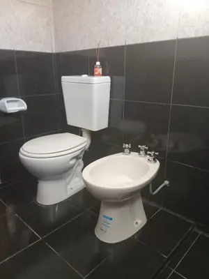 a bathroom with a toilet and a sink at Casa Camila in Villa Cura Brochero