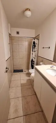 a bathroom with a shower and a toilet in it at Lo de Lili in Cordoba
