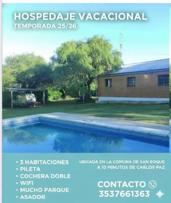 a flyer for a house with a swimming pool at Green mile in San Roque