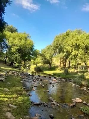 a river with rocks and trees in the background at Mi sueño en la naturaleza in Potrero de Garay