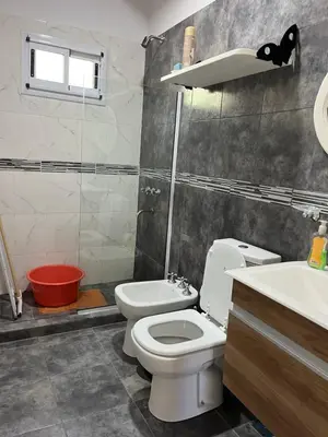 a bathroom with a toilet and a sink at La casita de Clau in Los Molles