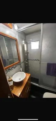 a bathroom with a sink and a mirror at Vanrod in Cordoba