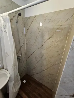 a bathroom with a shower with a sink and a toilet at Nueva Córdoba 3 personas 1 Dormitorio con Balcón in Cordoba