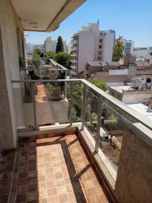 a balcony with a view of a city at Departamento en Gral paz in Cordoba