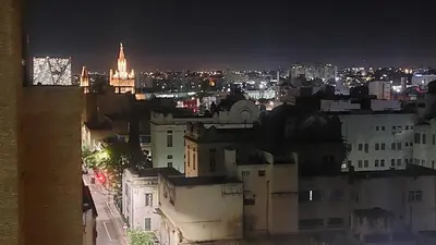a view of a city at night at Departamento Maipu Cordoba in Cordoba