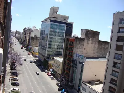 an aerial view of a city street with tall buildings at Departamento Maipu Cordoba in Cordoba