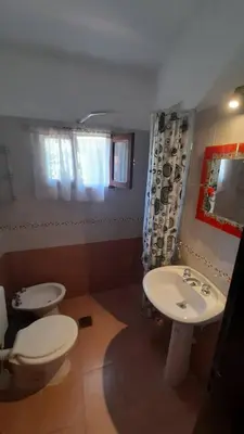 a bathroom with a toilet and a sink at Apart Dany in Villa Los Molinos